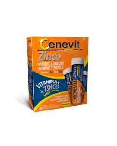 CENEVIT ZINCO 1G + 10MG SABOR LARANJA 30 COMPRIMIDOS EFERVESCENTES