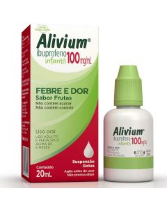 ALIVIUM IBUPROFENO 100MG/ML EM GOTAS SABOR FRUTAS COM 20ML