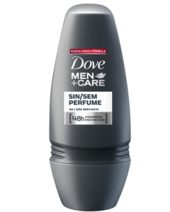 DESODORANTE DOVE MEN+CARE SEM PERFUME ROLL-ON ANTITRANSPIRANTE COM 50ML