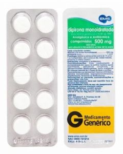 DIPIRONA MONOIDRATADA 500MG COM 10 COMPRIMIDOS - EMS GENERICOS