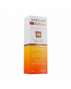 PROTETOR SOLAR FACIAL FPS 60 IMECAP ACTSUN PELE MORENA 50G