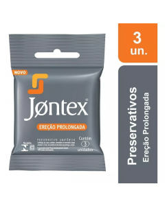 PRESERVATIVO JONTEX EREÇÃO PROLONGADA 3 UNIDADES