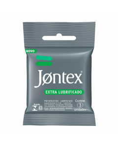 PRESERVATIVO JONTEX EXTRA LUBRIFICADO COM 3 UNIDADES