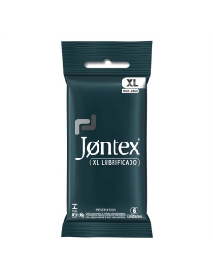 PRESERVATIVO JONTEX LUBRIFICADO XL COM 6 UNIDADES