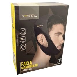 FAIXA MANDIBULAR ANTI RONCO PRETO KESTAL M | Drogaria Cristal