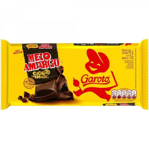 CHOCOLATE MEIO AMARGO GAROTO 90G