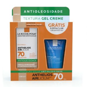 KIT LA ROCHE POSAY PROTETOR SOLAR ANTHELIOS AIRLICIUM PSF 70 COR 2.0 40g+GEL DE LIMPEZA PROFUNDA EFFACLAR CONCENTRADO 50g