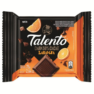 CHOCOLATE TALENTO DARK 50% CACAU LARANJA COM 75G