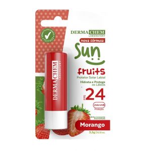 PROTETOR LABIAL DERMACHEM FPS24 SUN FRUITS MORANGO