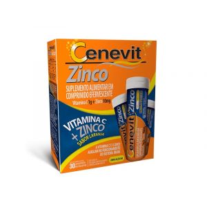 CENEVIT ZINCO 1G + 10MG SABOR LARANJA 30 COMPRIMIDOS EFERVESCENTES