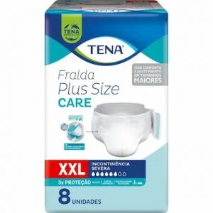 FRALDA GERIATRICA TENA PLUS SIZE CARE XXL COM 8 UNIDADES