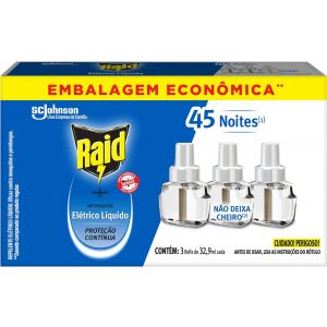 REPELENTE RAID ELÉTRICO LÍQUIDO REFIL COM 3 UNIDADES