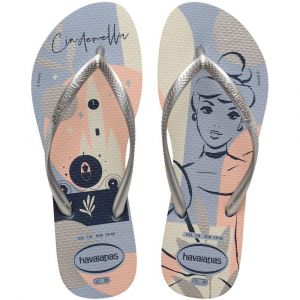 SANDÁLIA HAVAIANAS SLIM PRINCESAS VENTO/PRATA 33/34