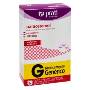 PARACETAMOL 500MG COM 20 COMPRIMIDOS - PRATI DONADUZZI