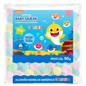 BOLAS DE ALGODÃO COLORIDO BABY SHARK CREMER 50G