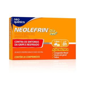 NEOLEFRIN DIA PARACETAMOL 800MG + CLORIDRATO FENILLEFRINA 20MG COM 20 COMPRIMIDOS