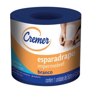 ESPARADRAPO IMPERMEAVEL BRANCO COM 1 UNIDADE 5CM x 4,5M - CREMER