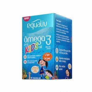 ÔMEGA 3 PRO KIDS COM 60 CÁPSULAS MASTIGÁVEIS SABOR LARANJA COM FRUTAS SILVESTRES EQUALIV