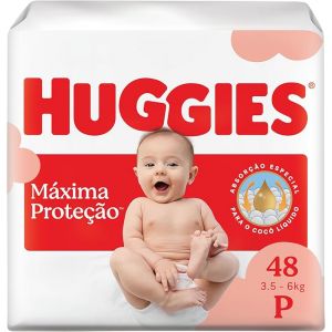 FRALDA HUGGIES SUPREME CARE MÁXIMA PROTEÇÃO P COM 48 FRALDAS