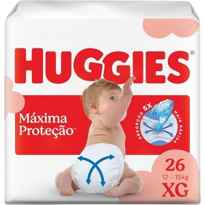 FRALDAS HUGGIES SUPREME CARE MÁXIMA PROTEÇÃO XG COM 26 UNIDADES