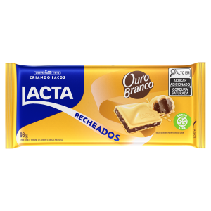 CHOCOLATE OURO BRANCO RECHEADOS 98G LACTA