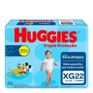 FRALDA HUGGIES TRIPLA PROTEÇÃO MEGUINHA XG 22 UNIDADES