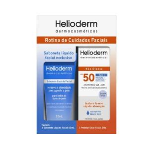 KIT HELIODERM FACIAL FPS50 50G + SABONETE LIQUIDO FACIAL HELIODERM 50ML 