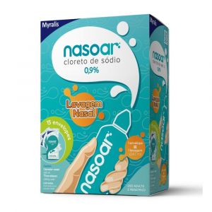 NASOAR CLORETO DE SÓDIO 0,9% REFIL 15 ENVELOPES + FRASCO