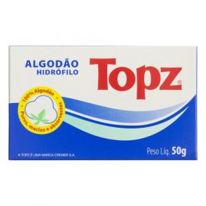 ALGODÃO HIDRÓFILO TOPZ CAIXA ROLO COM 50G