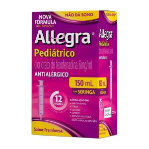 ANTIALÉRGICO ALLEGRA PEDIÁTRICO 6MG COM 150ML + SERINGA
