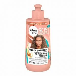 CREME PARA PENTEAR SOS CACHOS ÓLEO DE AMENDôAS COM 300ML SALON LINE 