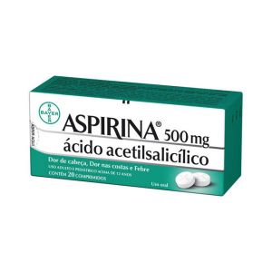 ASPIRINA ÁCIDO ACETILSALICÍLICO 500MG COM 20 COMPRIMIDOS