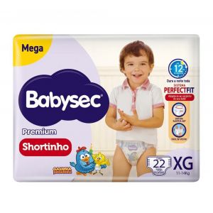 FRALDA CALÇA BABYSEC GALINHA PINTADINHA SHORTINHO PANTS MEGA XG COM 22 UNIDADES