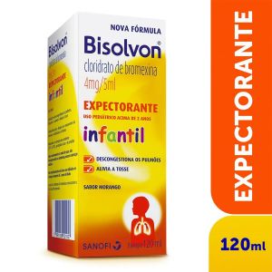 BISOLVON 4MG/5ML PEDIÁTRICO SABOR MORANGO COM 120ML