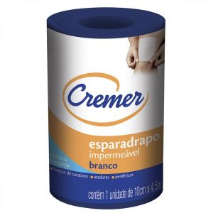 ESPARADRAPO IMPERMEAVEL BRANCO COM 1 UNIDADE 10CM x 4,5M - CREMER