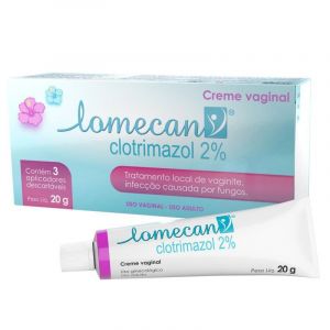 LOMECAN CLOTRIMAZOL 2% CREME VAGINAL 20G COM 3 APLICADORES