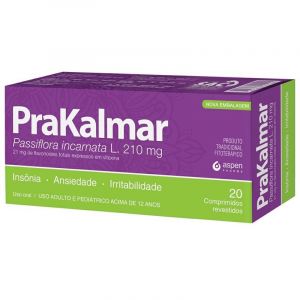 PRAKALMAR PASSIFLORA INCARNATA 210MG COM 20 COMPRIMIDOS