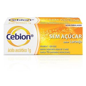 VITAMINA C EFERVESCENTE CEBION 1G LARANJA SEM AÇÚCAR 10 COMPRIMIDOS