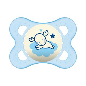 CHUPETA MAM ORIGINAL NIGHT COR AZUL TAMANHO 1 - RN A 6 MESES COM 1 UNIDADE