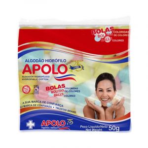 ALGODAO EM BOLAS COLORIDAS PACOTE COM 50 GRAMAS - APOLO