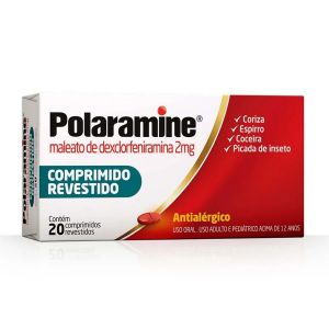 POLARAMINE MALEATO DE DEXCLORFENIRAMINA 2MG 20 COMPRIMIDOS