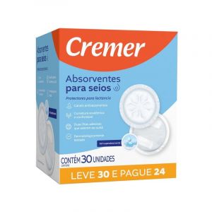 ABSORVENTE PARA SEIOS LEVE 30 PAGUE 24 - CREMER