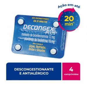DECONGEX PLUS 12/15MG COM 4 COMPRIMIDOS 