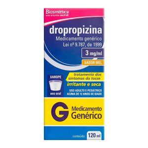 DROPROPIZINA XAROPE ADULTO E PEDIÁTRICO 3,0MG/ML COM 120ML BIOSINTÉTICA 