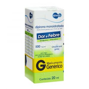 DIPIRONA MONOIDRATADA 500MG/ML SOLUÇÃO GOTAS 20ML - EMS GENERICO