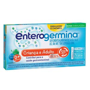 PROBIÓTICO ENTEROGERMINA PLUS TAMANHO FAMÍLIA COM 10 FRASCOS DE 5ML