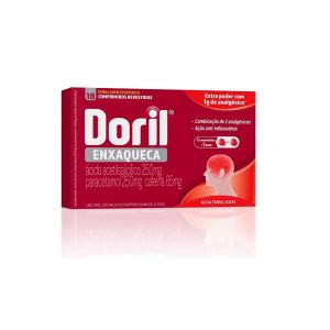 DORIL ENXAQUECA ÁCIDO ACETILSALICÍLICO 250MG + PARACETAMOL 250MG + CAFEÍNA 65MG 18 COMPRIMIDOS