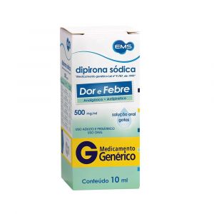 DIPIRONA MONOIDRATADA 500MG/ML SOLUÇÃO GOTAS 10ML - EMS GENERICA