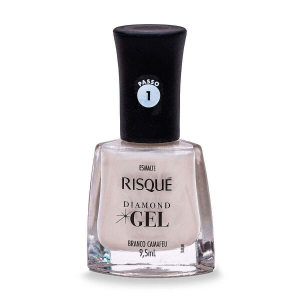 ESMALTE RISQUÉ DIAMOND GEL BRANCO CAMAFEU 9,5ML