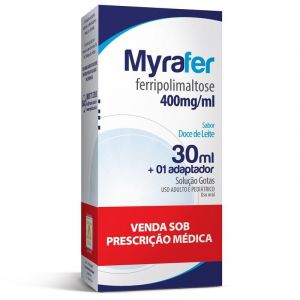 MYRAFER FERRIPOLIMALTOSE 400MG/ML COM 30ML SOLUÇÃO EM GOTAS SABOR DOCE DE LEITE